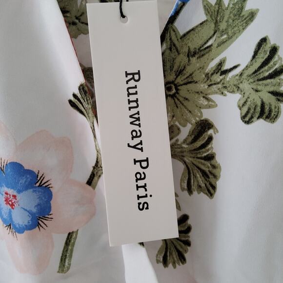 Runway Paris Women's Faux Wrap Surplice Mini A-Line Dress in Floral - Picture 11 of 14